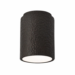 Radiance LED Flush-Mount Hammered Iron Outdoor Ceiling Mount Lighting flash sale