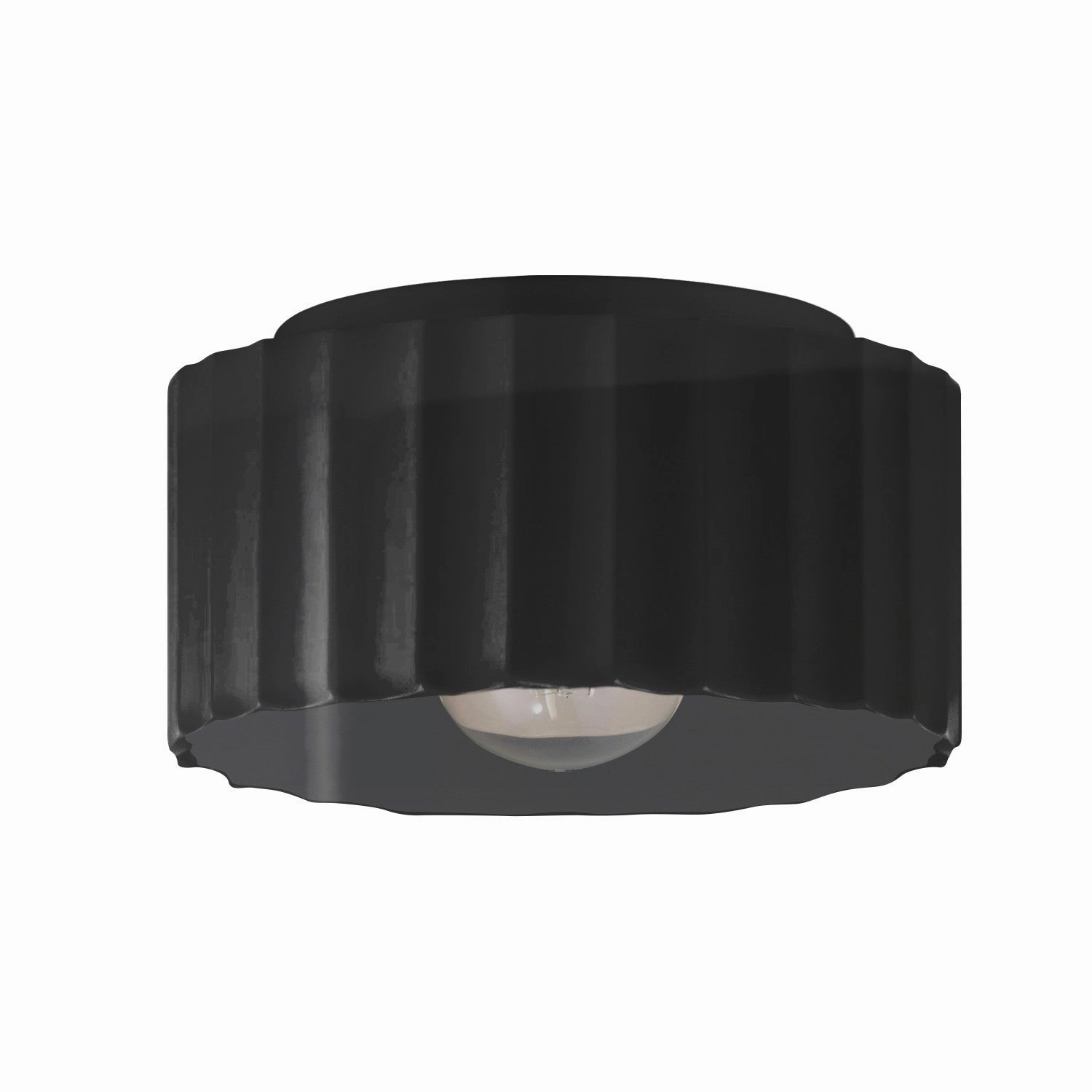 Radiance One Light Outdoor Flush Mount Gloss Black Outdoor Ceiling Mount Lighting flash sale