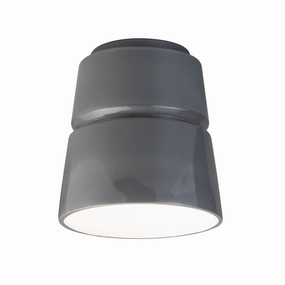 Radiance One Light Outdoor Flush-Mount Gloss Gray Outdoor Ceiling Mount Lighting flash sale