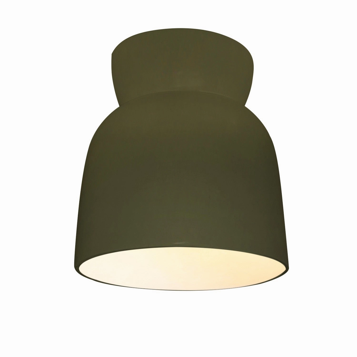 Radiance One Light Outdoor Flush Mount Matte Green Outdoor Ceiling Mount Lighting flash sale