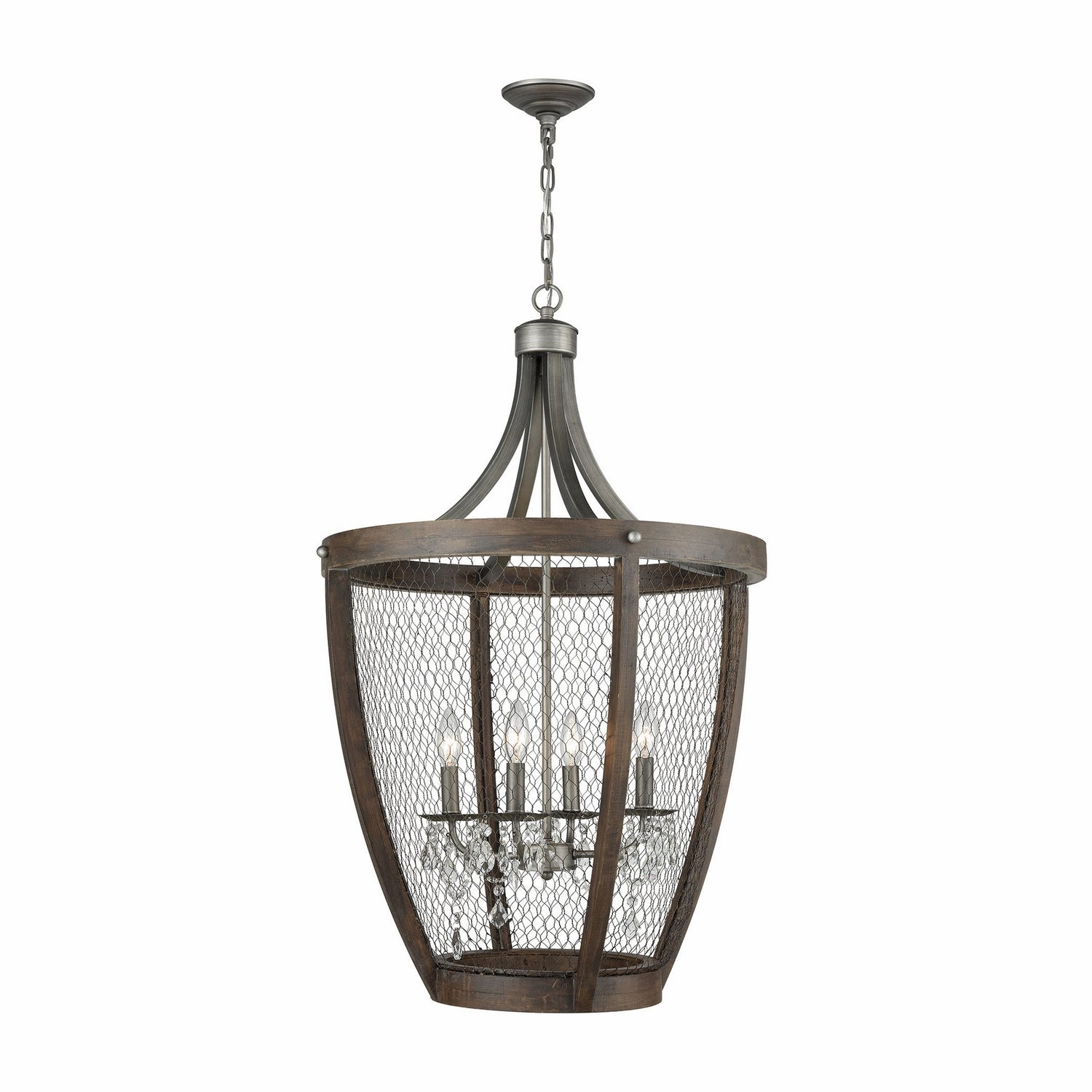 Renaissance Invention Four Light Pendant Aged Wood Ceiling Lights Lighting best price