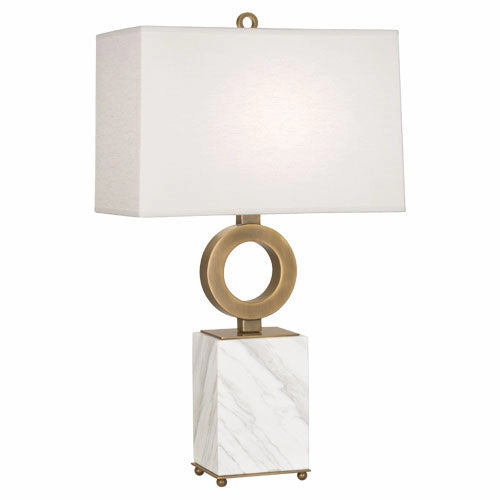 Robert Abbey Lighting 405 Oculus Lamp Warm Brass W/ White Marble Base Sale on Modern Lamps