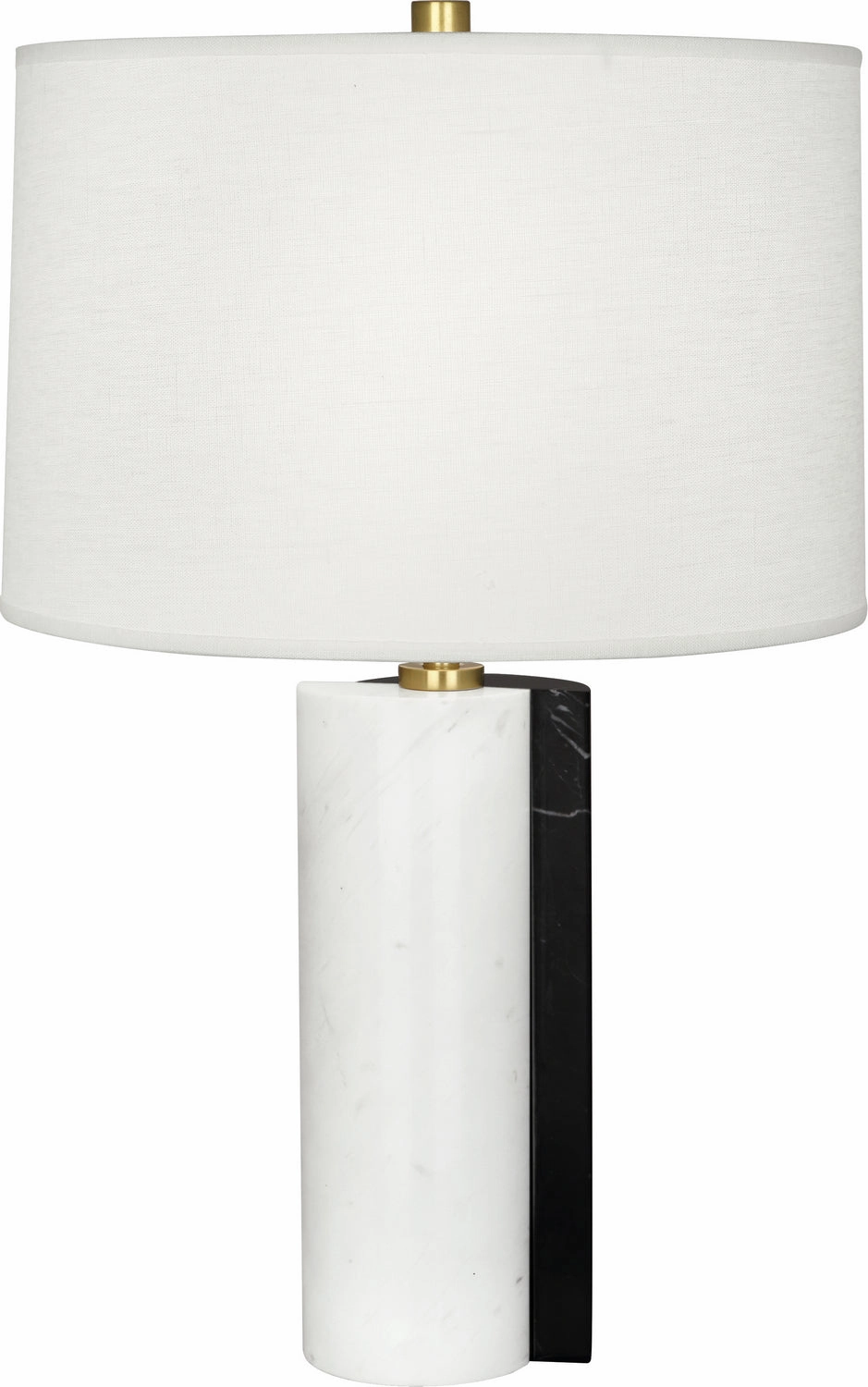 Robert Abbey Lighting 889 Jonathan Adler Canaan Lamp Carrara And Black Marble Base W/Antique Brass Sale on Modern Lamps