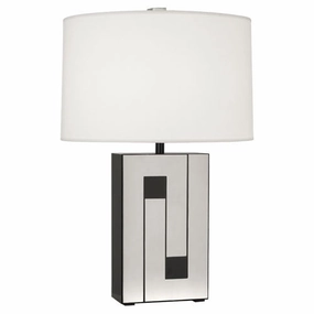 Robert Abbey Lighting BK579 Blox Lamp Black Enamel W/ Polished Nickel Sale on Modern Lamps
