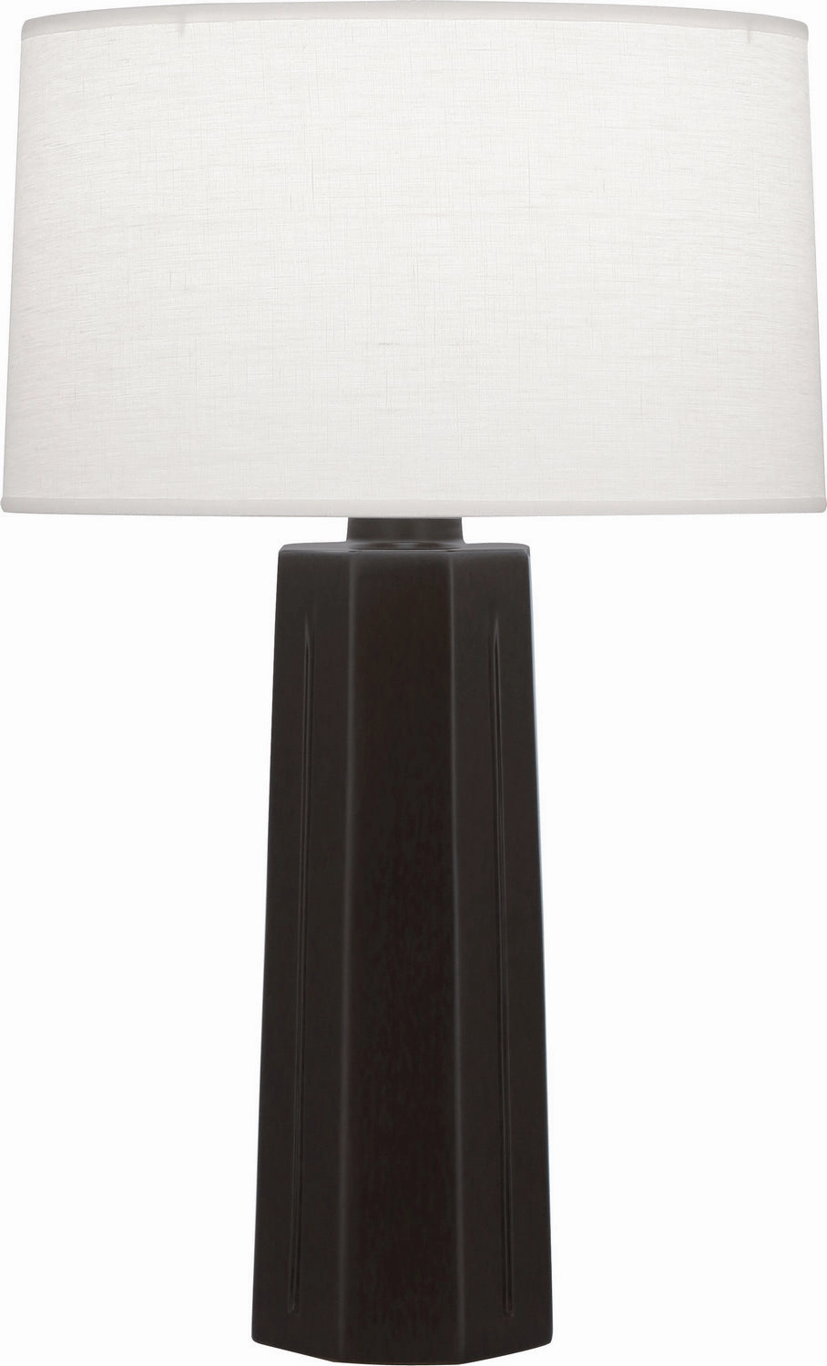 Robert Abbey Lighting MCF60 Mason Lamp Matte Coffee Glazed W/Polished Nickel Sale on Modern Lamps