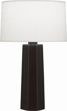 Robert Abbey Lighting MCF60 Mason Lamp Matte Coffee Glazed W/Polished Nickel Sale on Modern Lamps