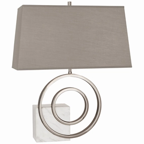 Robert Abbey Lighting R910G Jonathan Adler Saturn Lamp Polished Nickel W/ White Marble Sale on Modern Lamps