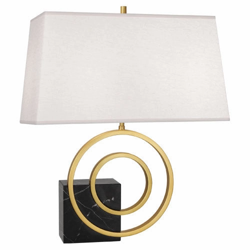Robert Abbey Lighting R911 Jonathan Adler Saturn Lamp Antique Brass W/ Black Marble Sale on Modern Lamps