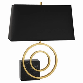 Robert Abbey Lighting R911B Jonathan Adler Saturn Lamp Antique Brass W/ Black Marble Sale on Modern Lamps