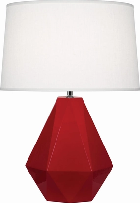 Robert Abbey Lighting RR930 Delta Lamp Ruby Red Glazed Sale on Modern Lamps