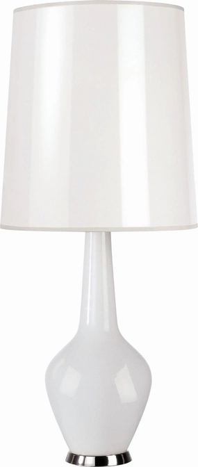 Robert Abbey Lighting WH730 Jonathan Adler Capri Lamp White Cased Glass W/Polished Nickel Sale on Modern Lamps
