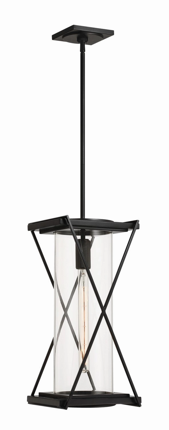 Rockhill One Light Outdoor Pendant Dark Matte Black Outdoor Hanging Lights free shipping