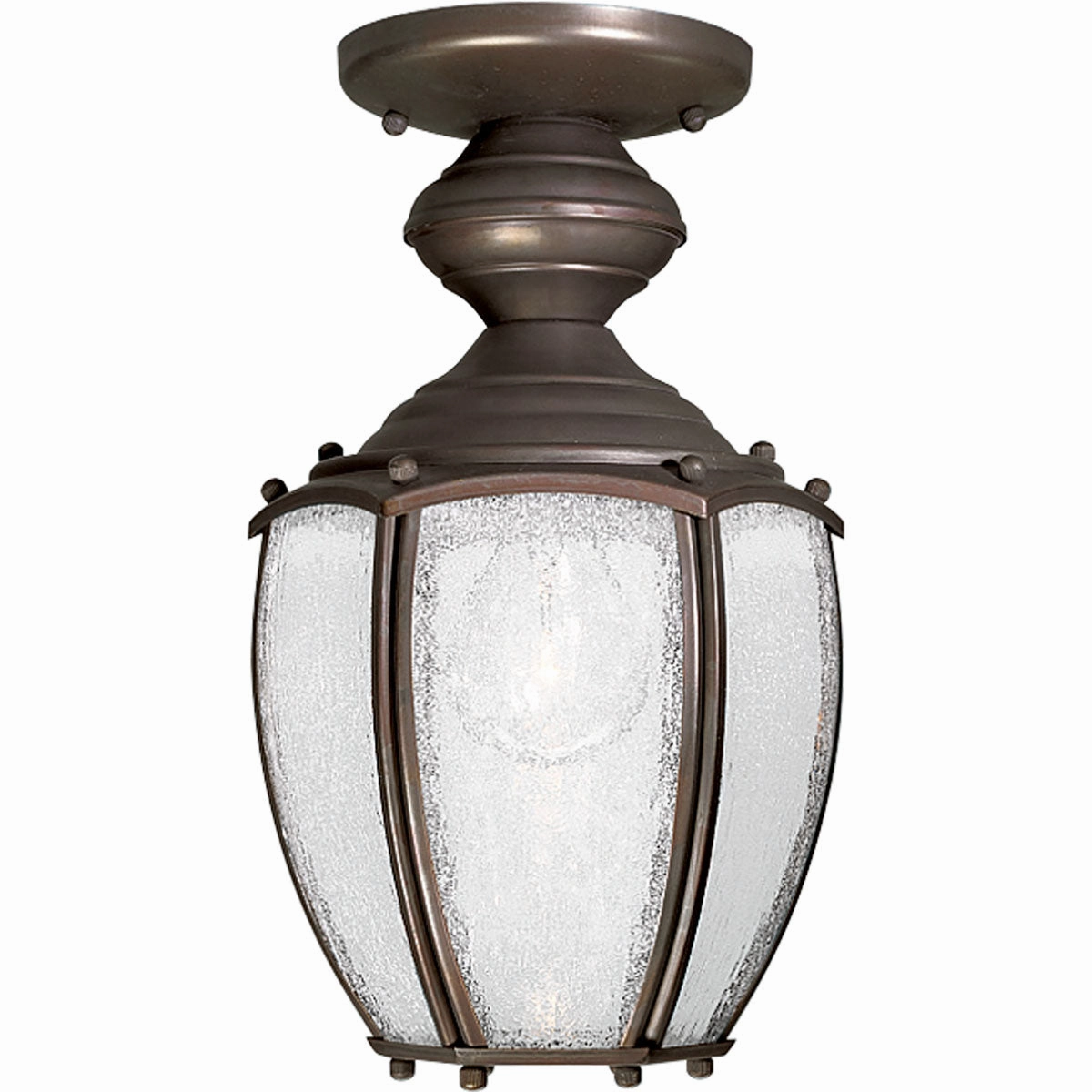 Roman Coach One Light Lantern Antique Bronze Flush Outdoor Ceiling Mount Lights