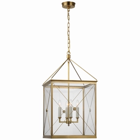 Rossi LED Lantern Antique-Burnished Brass Ceiling Lights Lighting free shipping