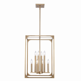 Ruby Ridge Eight Light Pendant Antique Gold Ceiling Lights Lighting outlet store