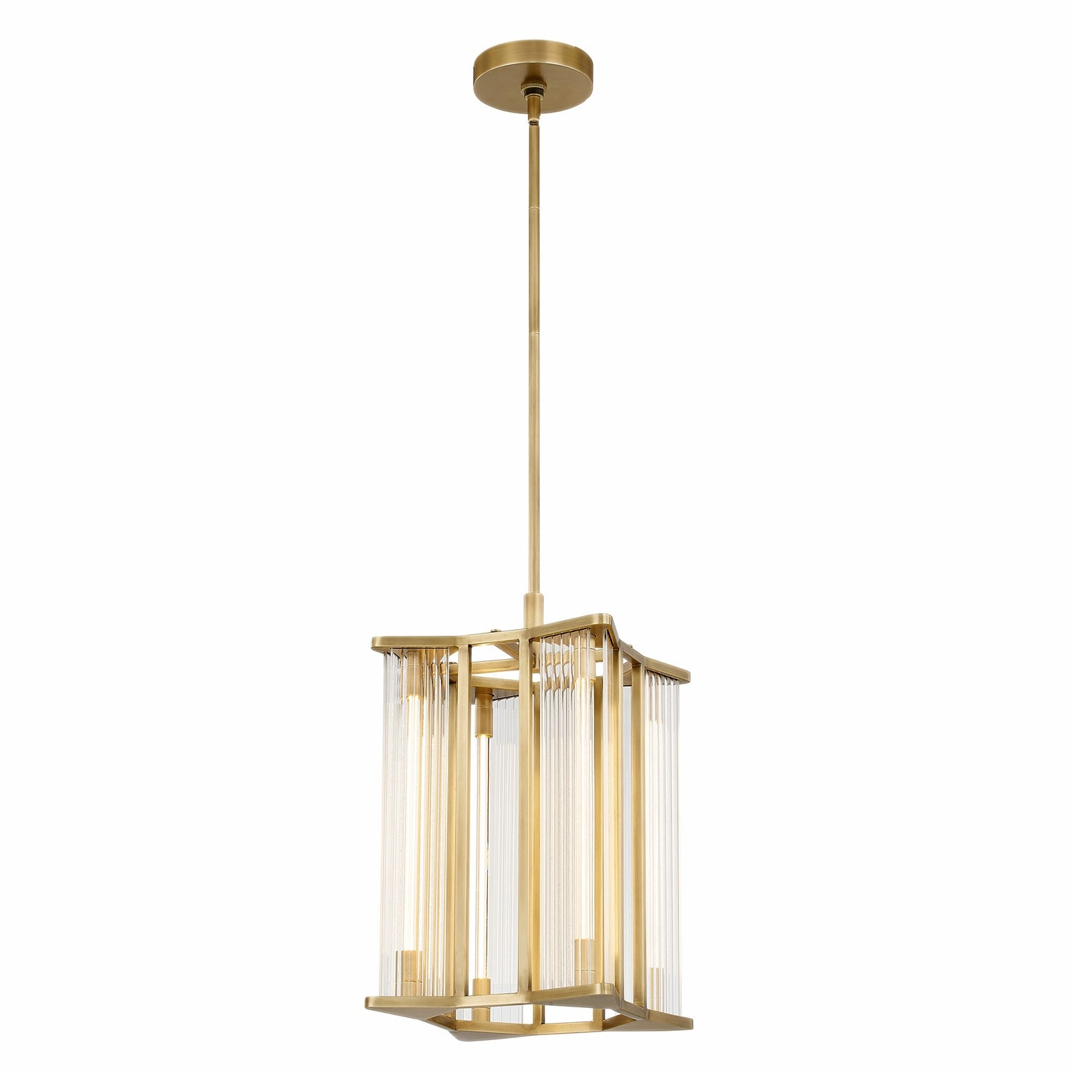Sabre LED Pendant Ribbed Glass/Vintage Brass Ceiling Lights Lighting outlet store