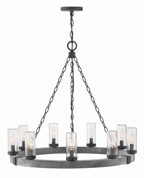 Sawyer LED Chandelier in Aged Zinc Modern Ceiling Lights shop