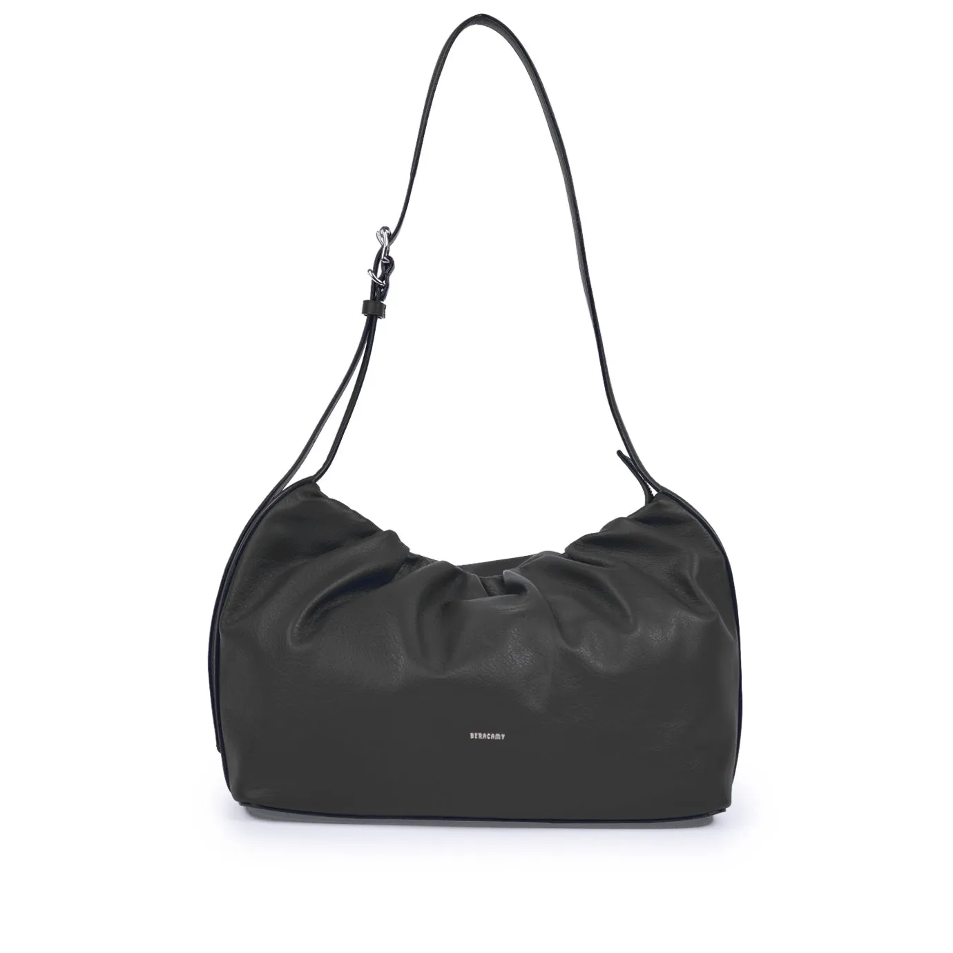 Scrunchie Zip Shoulder Bag - Black