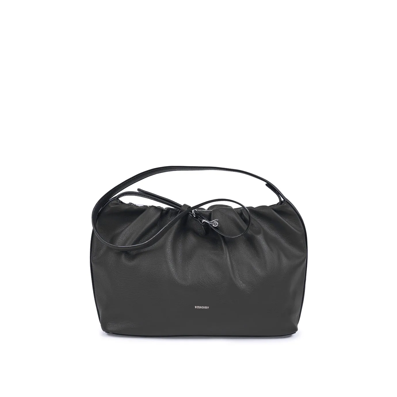 Scrunchie Zip Shoulder Bag - Black