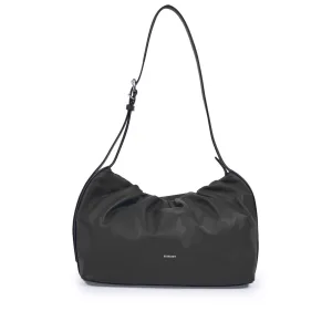 Scrunchie Zip Shoulder Bag - Black