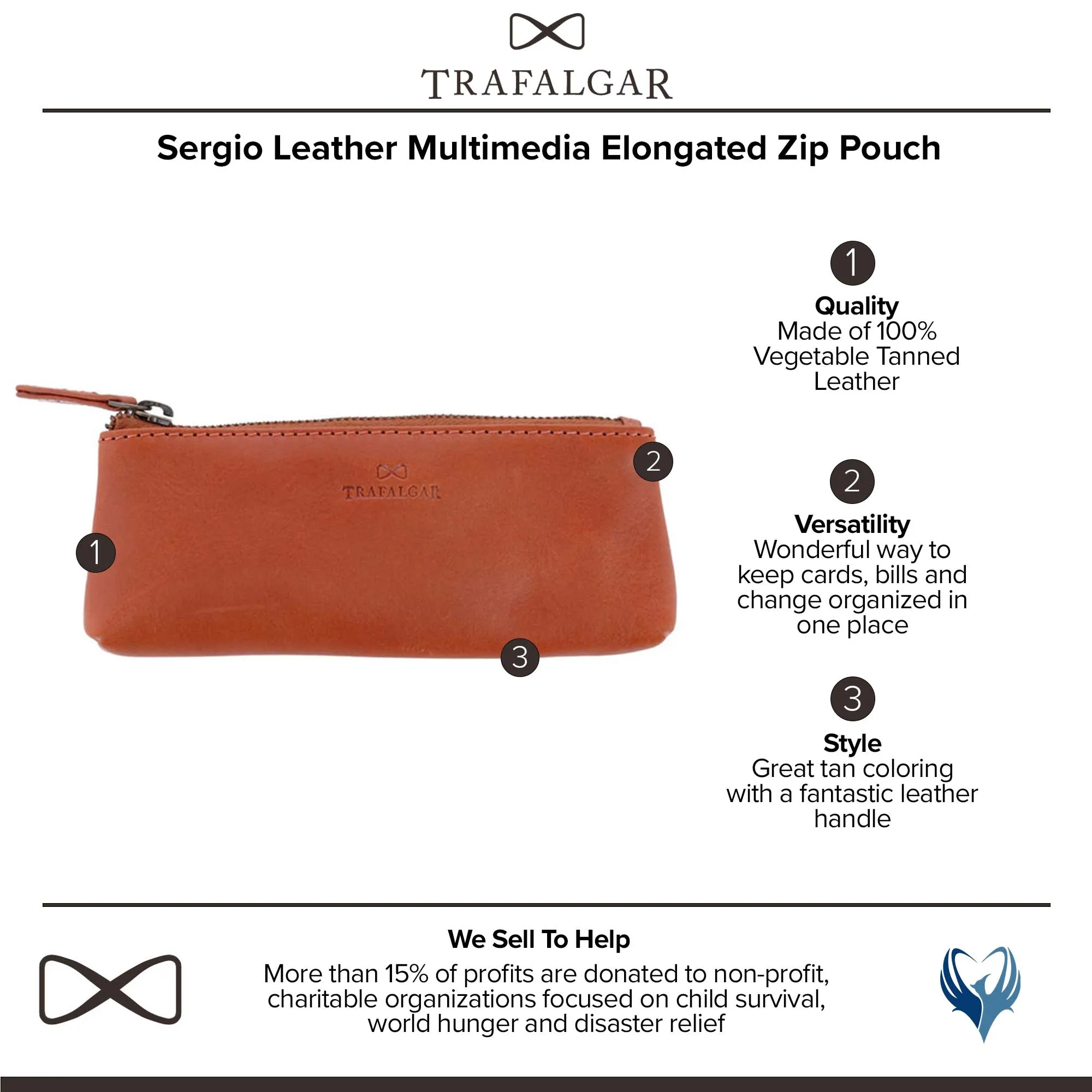 Sergio Leather Multimedia Elongated Zip Pouch