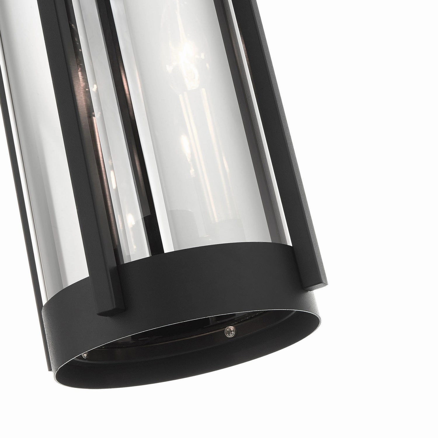 Sheridan Two Light Outdoor Pendant Black w/ Brushed Nickels Modern Outdoor Hanging Lights