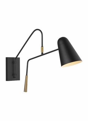 Simon One Light Wall Sconce Midnight Black Wall Lights for decor discount
