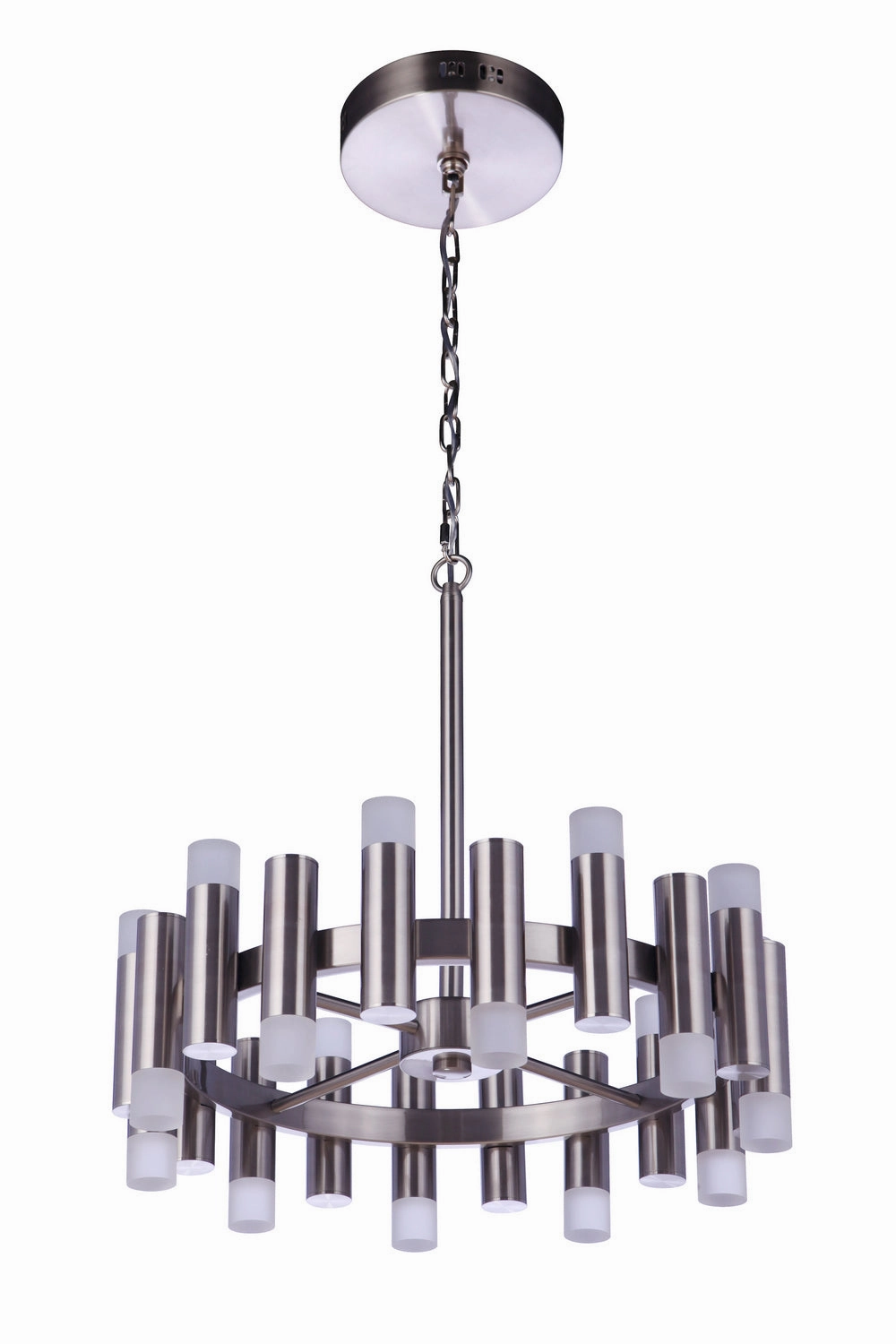 Simple Lux LED Chandelier in Brushed Polished Nickel Ceiling Lights online offers