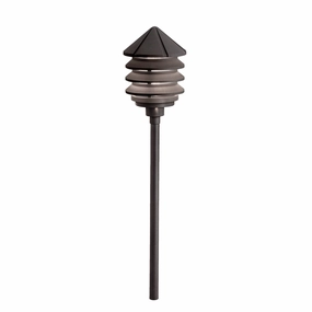 Six Groove One Light Path & Spread Textured Architectural Bronze Outdoor Path Lights Lighting buy now