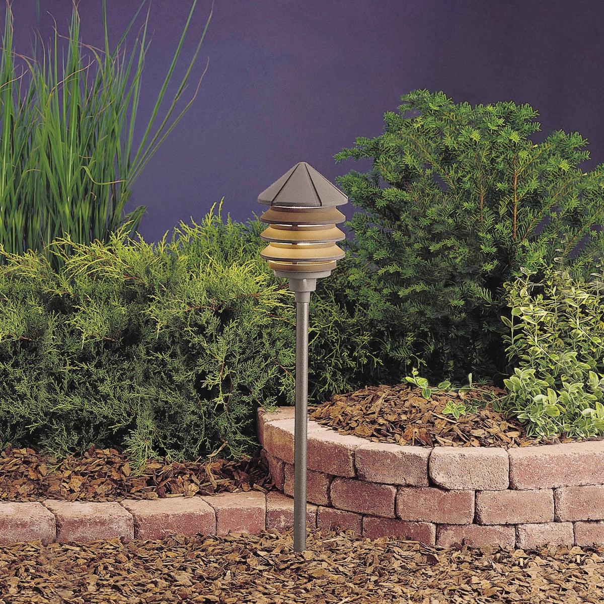 Six Groove One Light Path & Spread Textured Architectural Bronze Outdoor Path Lights Lighting buy now