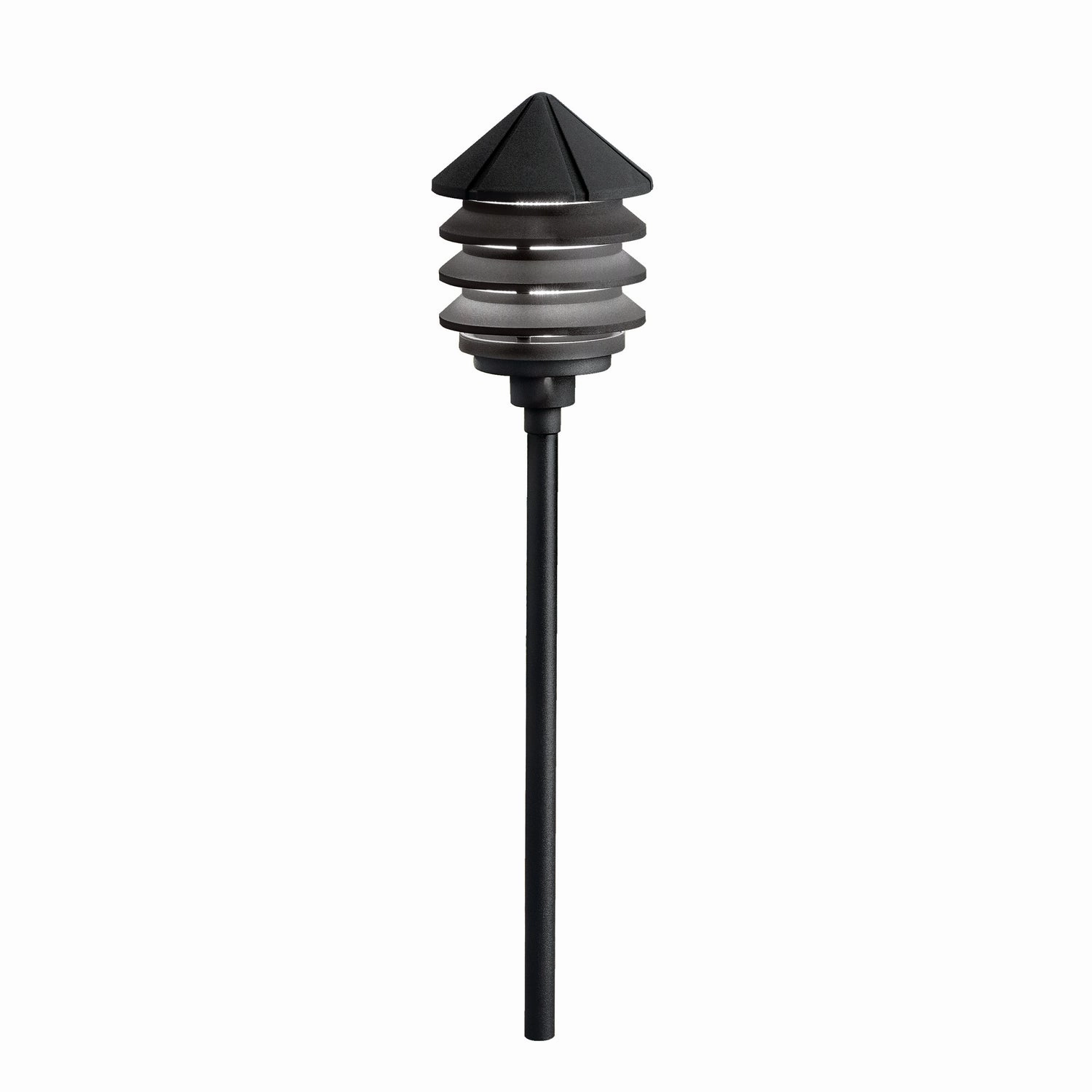 Six Groove One Light Path & Spread Textured Black Outdoor Path Lights Lighting buy now