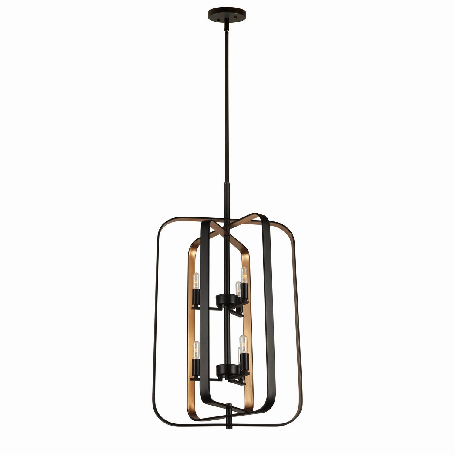 Six Light Foyer Chandelier Black/Gold Ceiling Lights Lighting discount price
