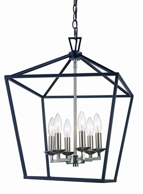 Six Light Pendant Black / Brushed Nickel Ceiling Lights Lighting discount price