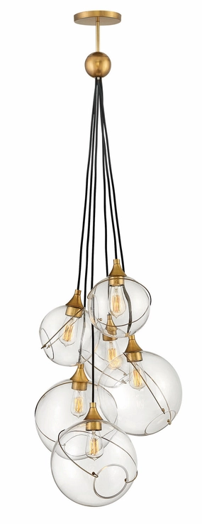 Skye LED Chandelier in Heritage Brass Modern Ceiling Lights shop