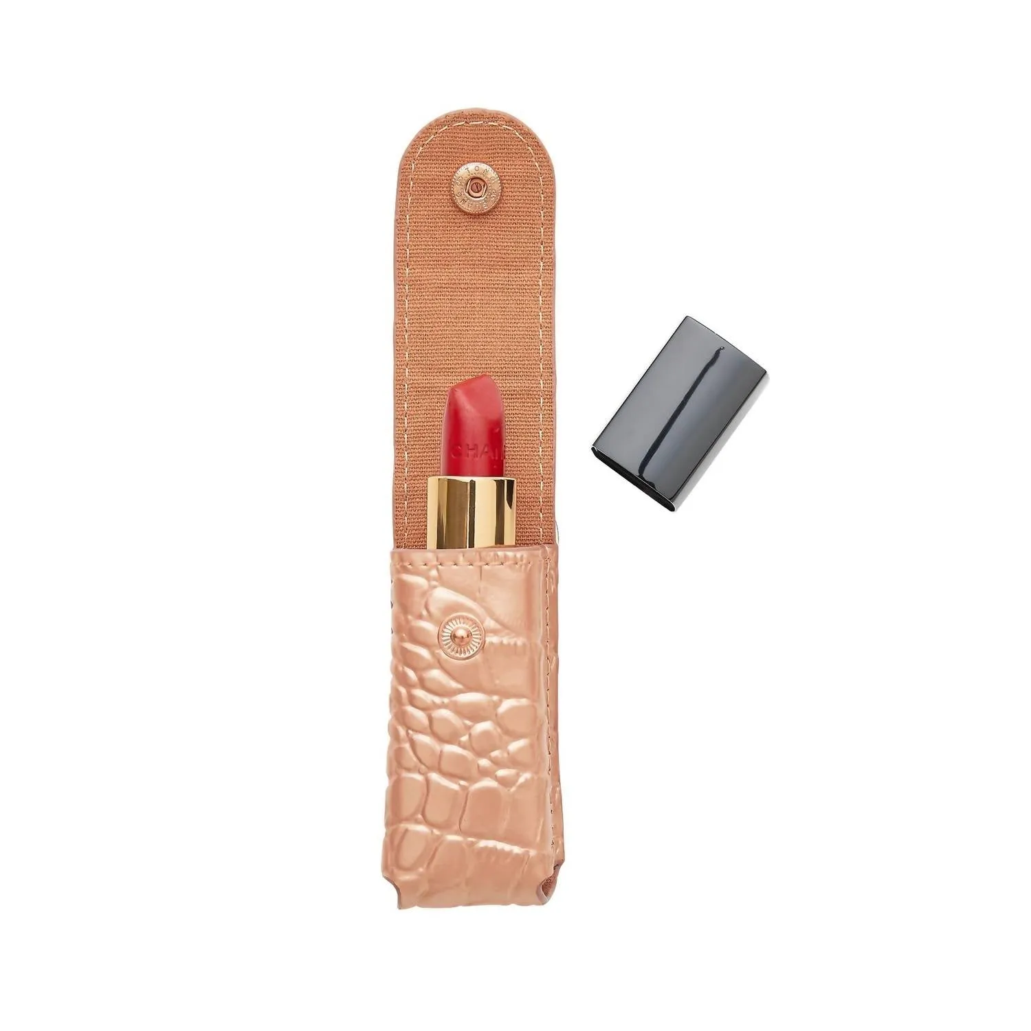 Smooch Lipstick Holder In Rose Croc