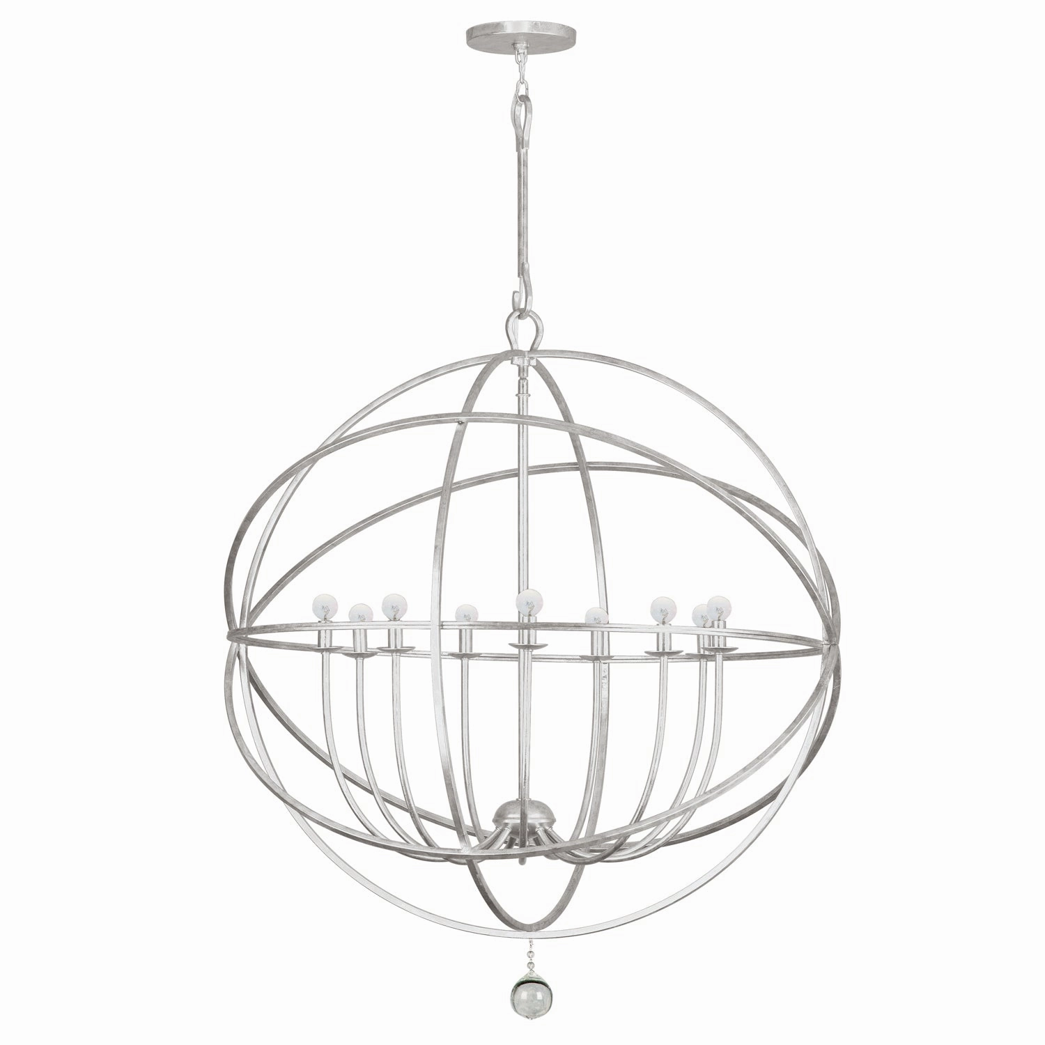 Solaris Nine Light Chandelier Olde Silver Designer Ceiling Lights for less