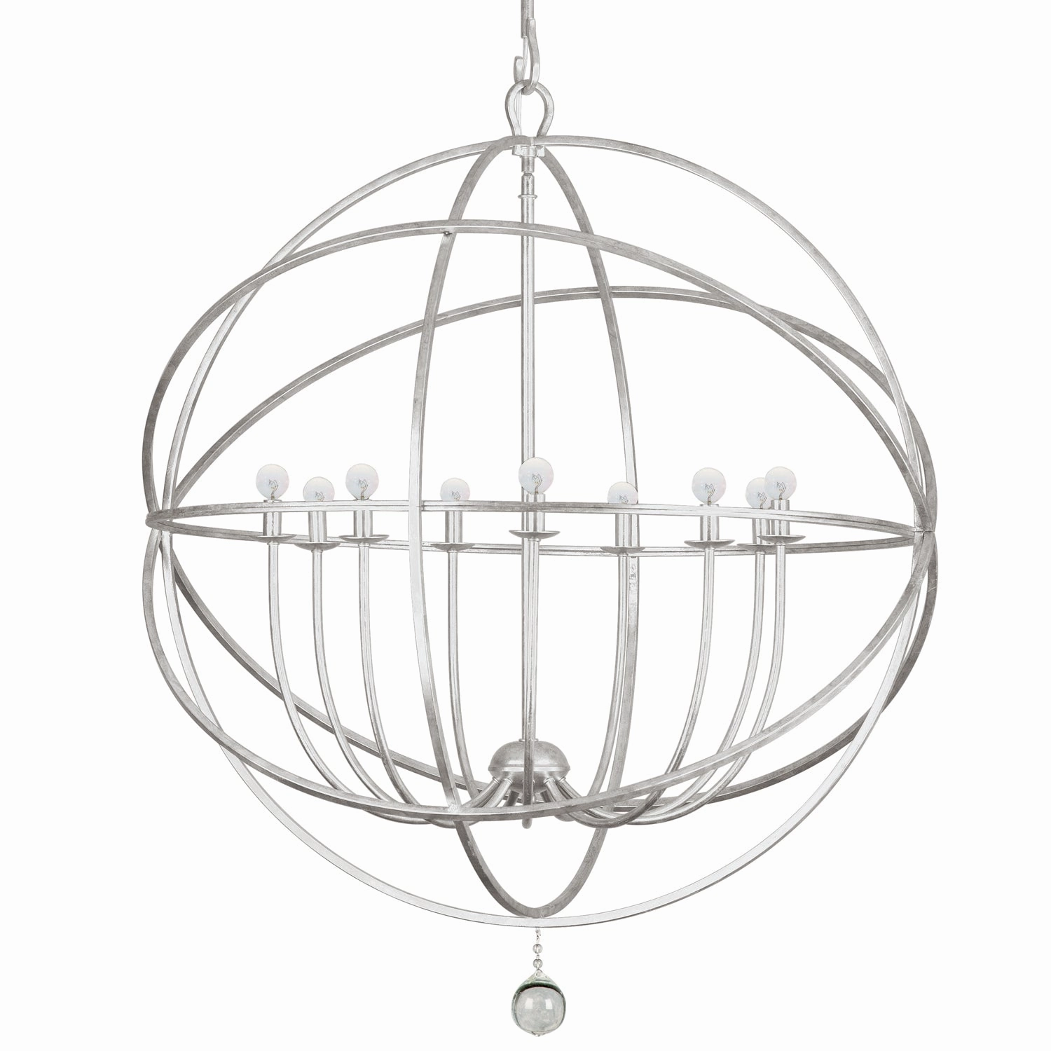 Solaris Nine Light Chandelier Olde Silver Designer Ceiling Lights for less
