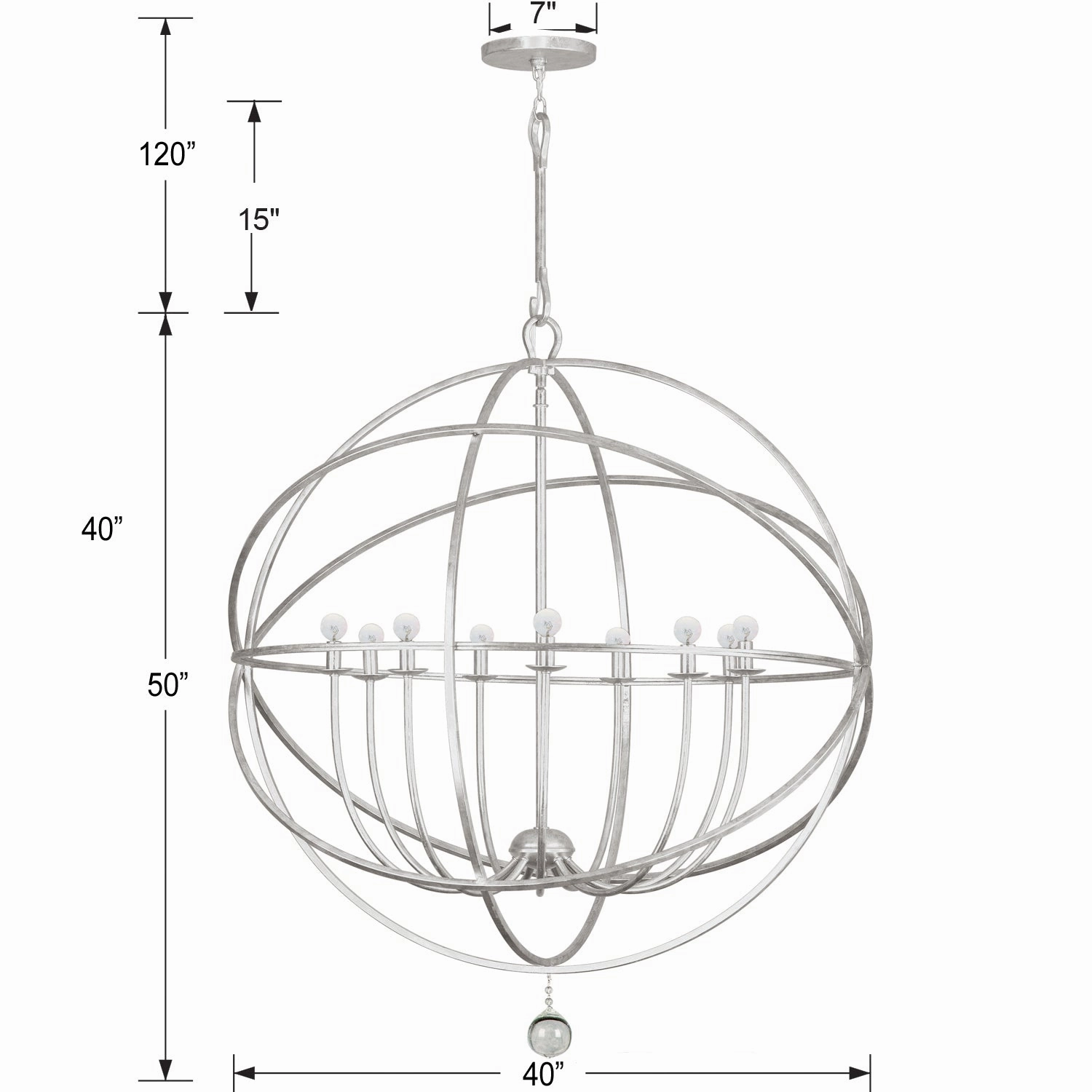 Solaris Nine Light Chandelier Olde Silver Designer Ceiling Lights for less