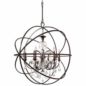 Solaris Six Light Chandelier English Bronze Ceiling Lights Lighting outlet store