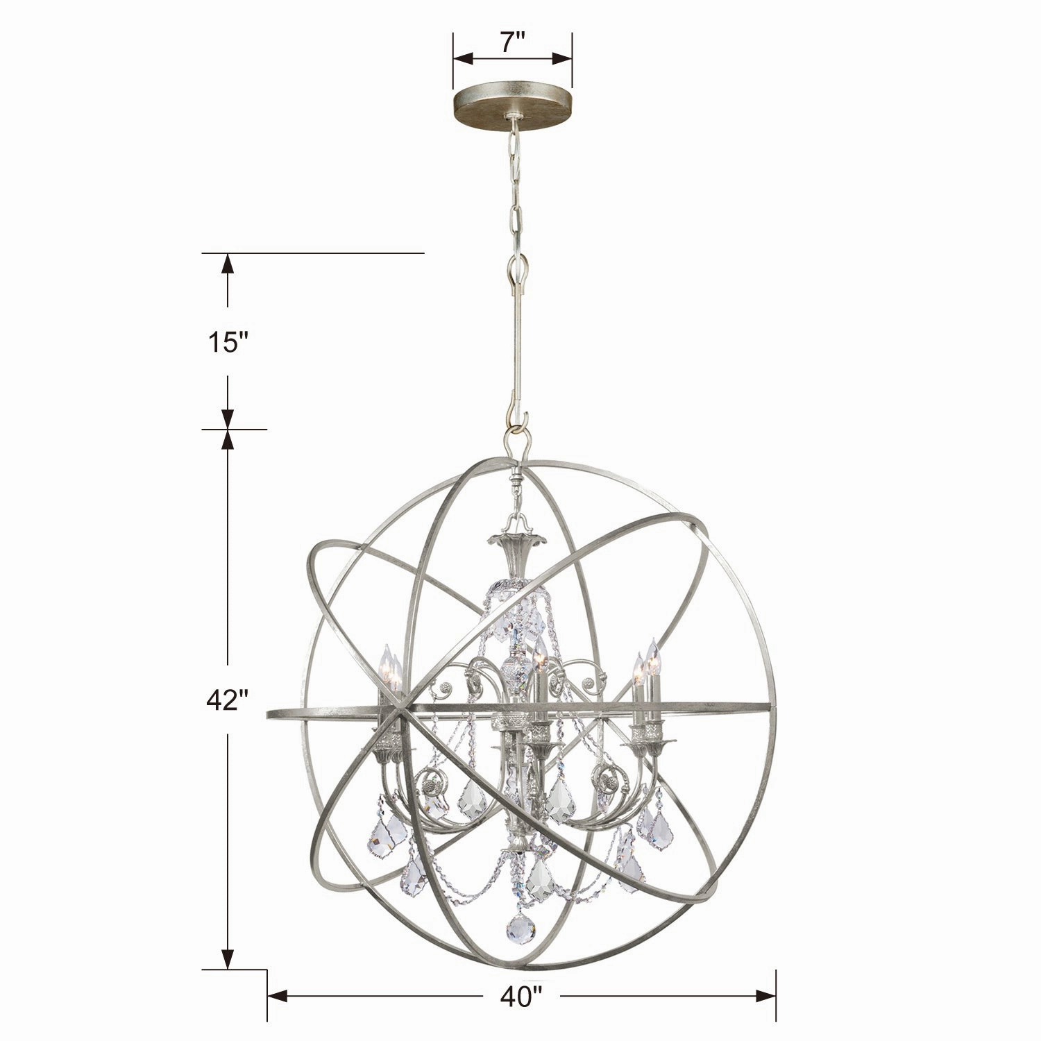 Solaris Six Light Chandelier Olde Silver Designer Ceiling Lights for less