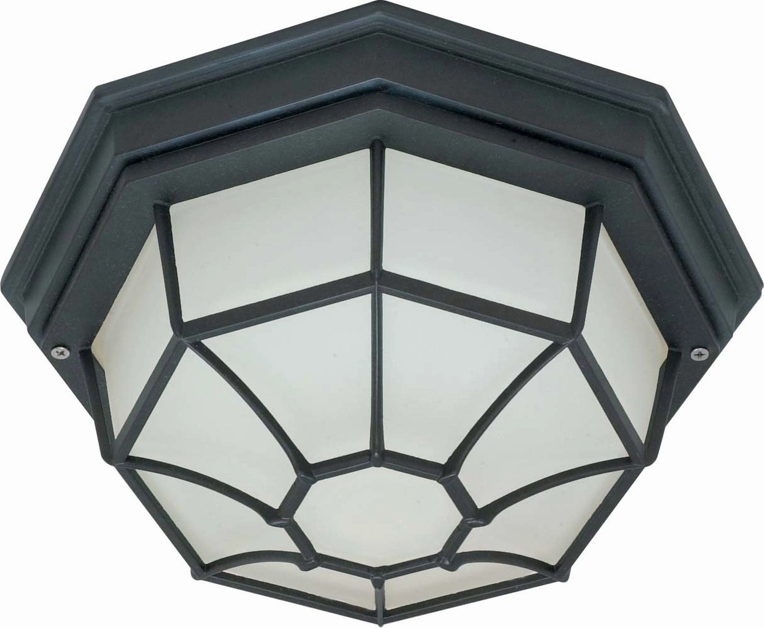 Spider Cage Textured Black One Light Ceiling Mount Textured Black Outdoor Ceiling Mount Lighting hot sale