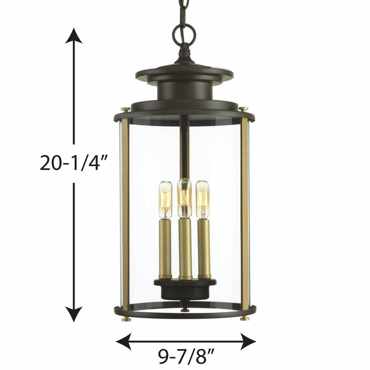 Squire Three Light Hanging Lantern Antique Bronze Garden Hanging Lights promo