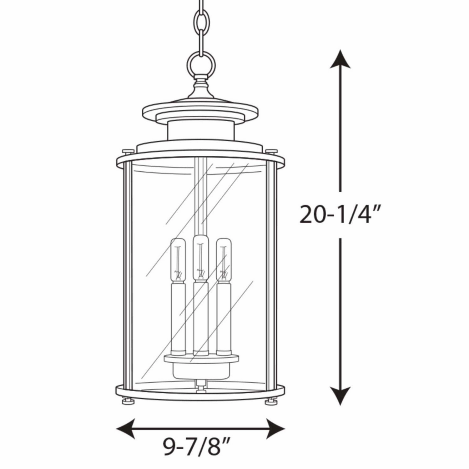 Squire Three Light Hanging Lantern Antique Bronze Garden Hanging Lights promo