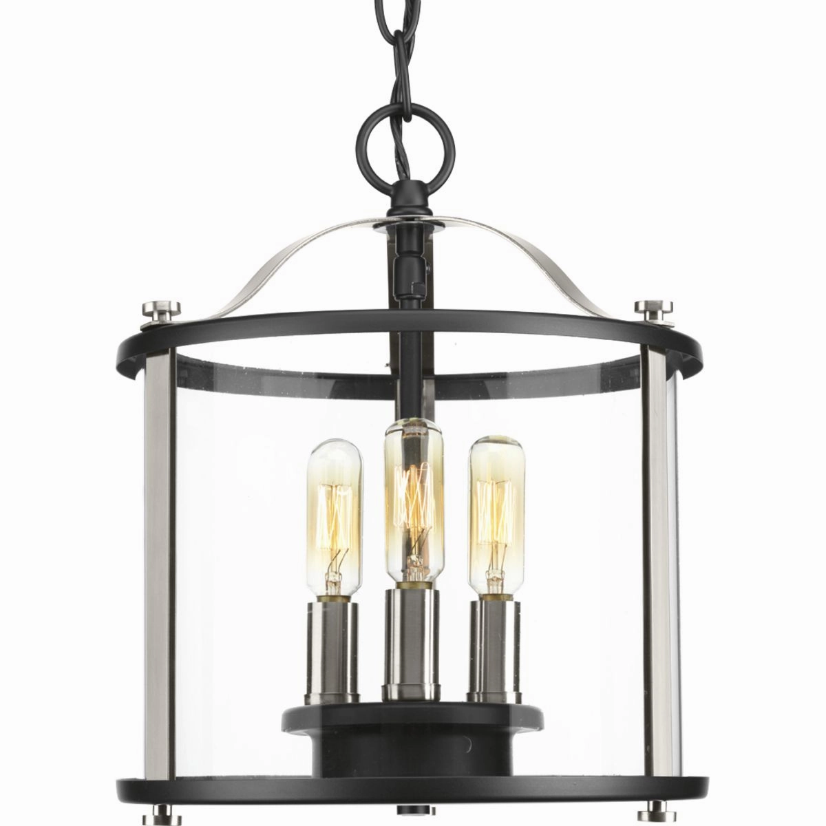 Squire Three Light Semi-Flush convertible Black Flush Outdoor Ceiling Mount Lights