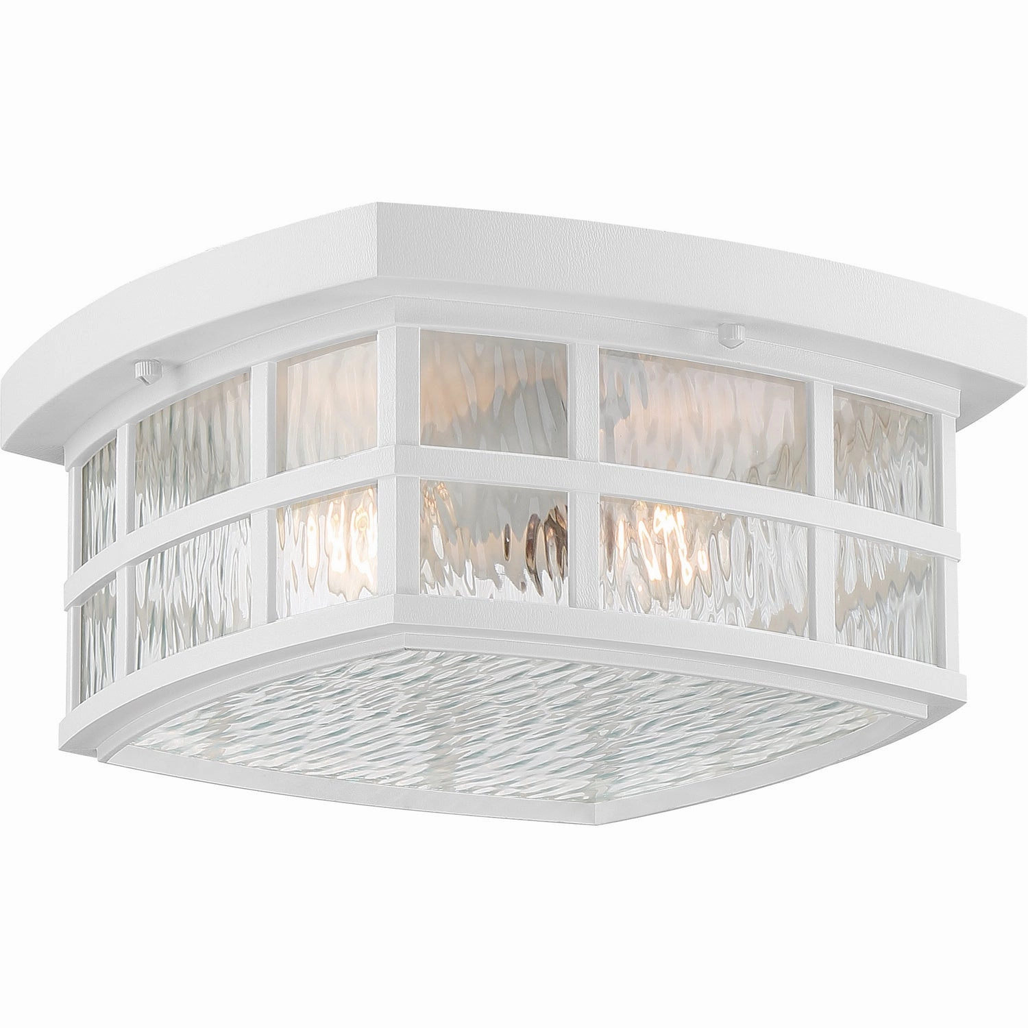 Stonington Two Light Outdoor Flush Mount Matte White Outdoor Ceiling Mount Lighting clearance