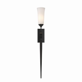 Sweeping Taper One Light Wall Sconce Black Elegant Wall Lights clearance