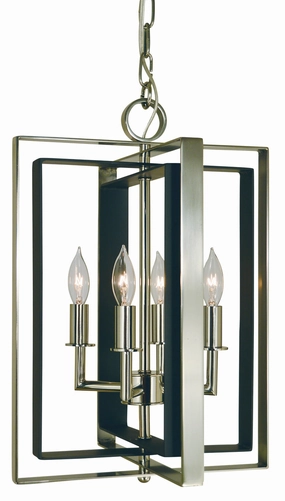 Symmetry Four Light Chandelier Brushed Nickel w/Matte Black Ceiling Lights Lighting discount price