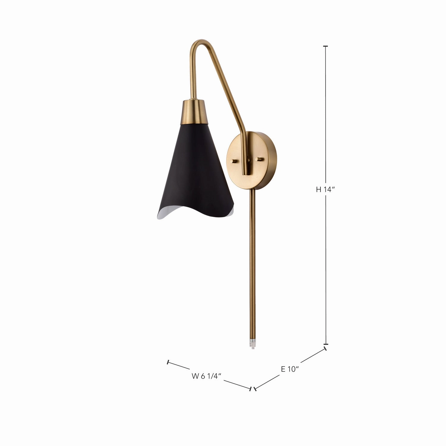 Tango One Light Wall Sconce Matte Black / Burnished Brass Designer Wall Lights store deal