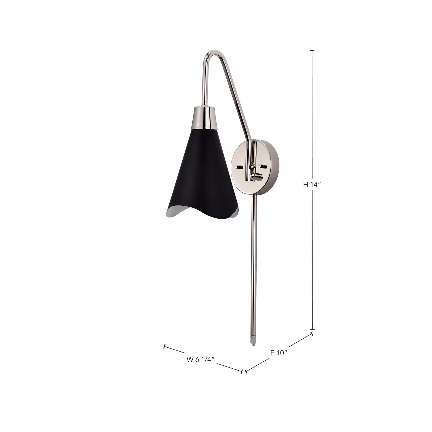 Tango One Light Wall Sconce Matte Black / Polished Nickel Designer Wall Lights store deal