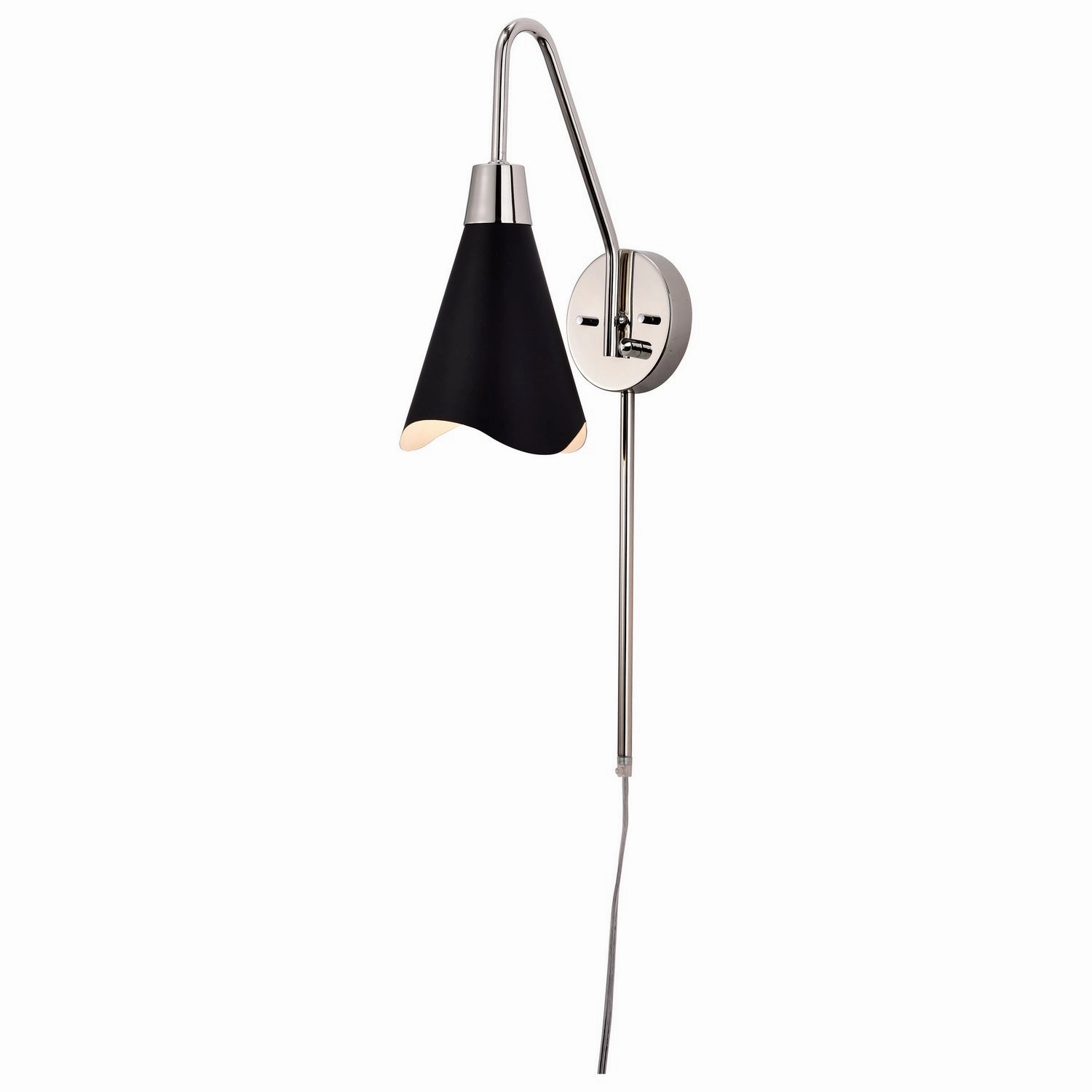 Tango One Light Wall Sconce Matte Black / Polished Nickel Designer Wall Lights store deal